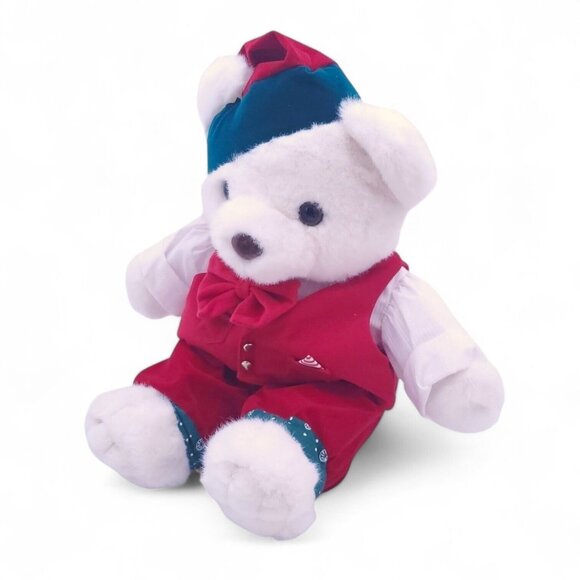Santa's Magical Toyshop 1995 Christmas 10" Teddy Bear KMart‎ Stuffed Plush  VTG - Picture 1 of 8